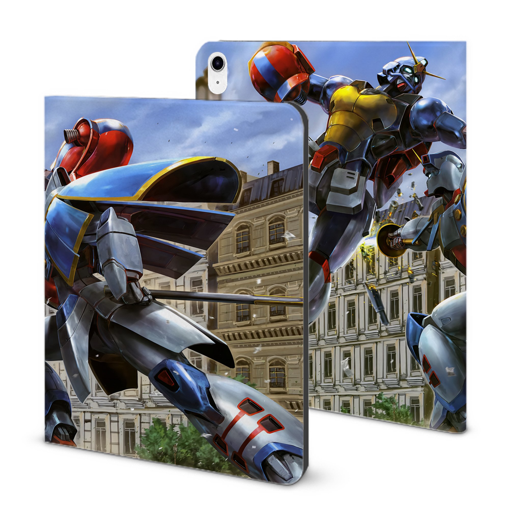 （画像用） 機動戦士ガンダム Mobile Suit Gundam IPad ケース ブック型 PUレザー TPU 耐衝撃 軽量 薄型 ペン収納なし 全面保護 IPad 各モデル対応